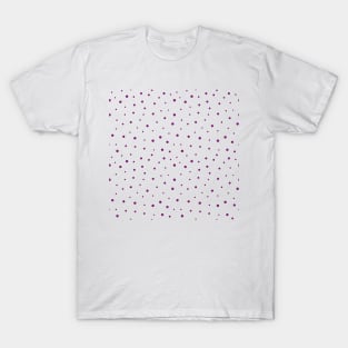 Purple dots of different sizes over beige background seamless pattern T-Shirt